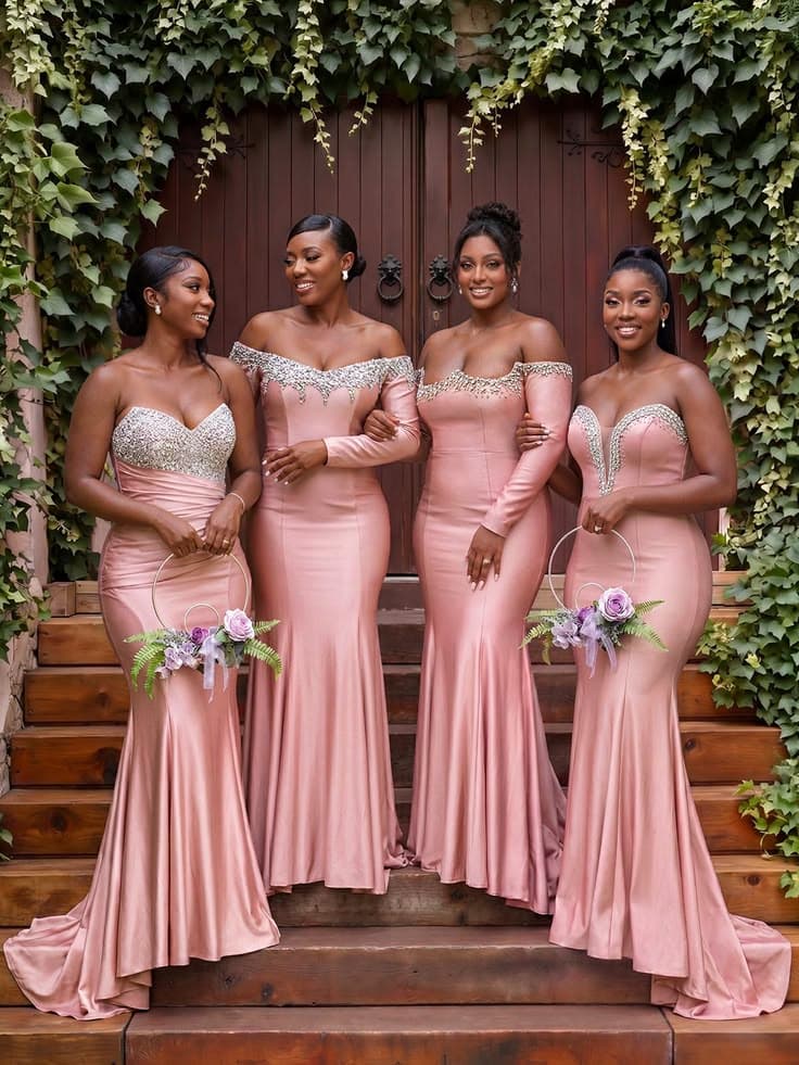 Blush Chiffon Bridesmaid Dress