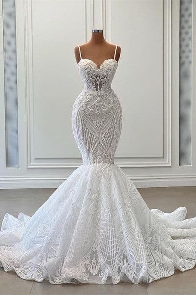 Ruffled Mermaid Bridal Gown