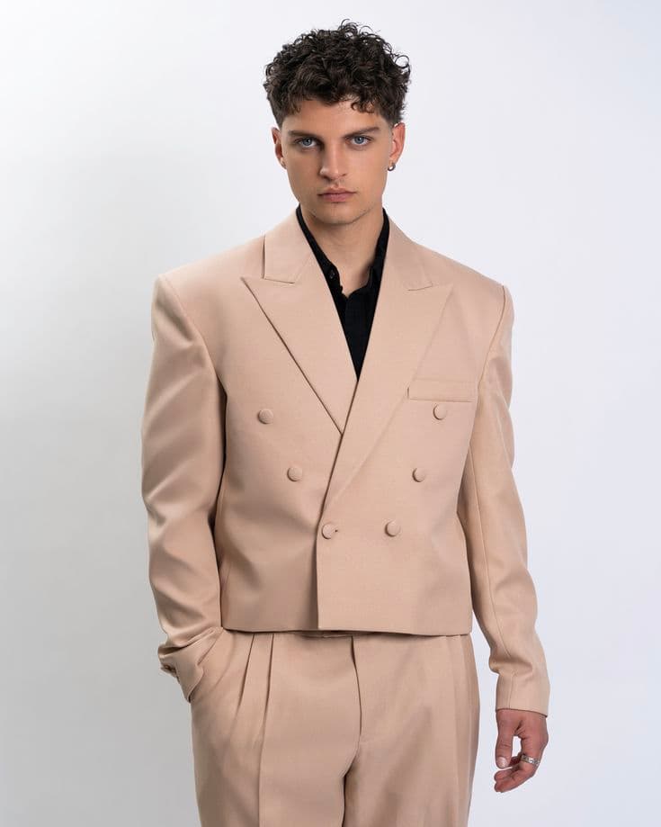 Sand Crop Blazer Suit