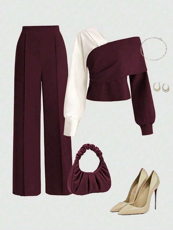 Wine two-piece set flat-lay